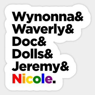 Wynonna Earp and the gang tshirt Sticker